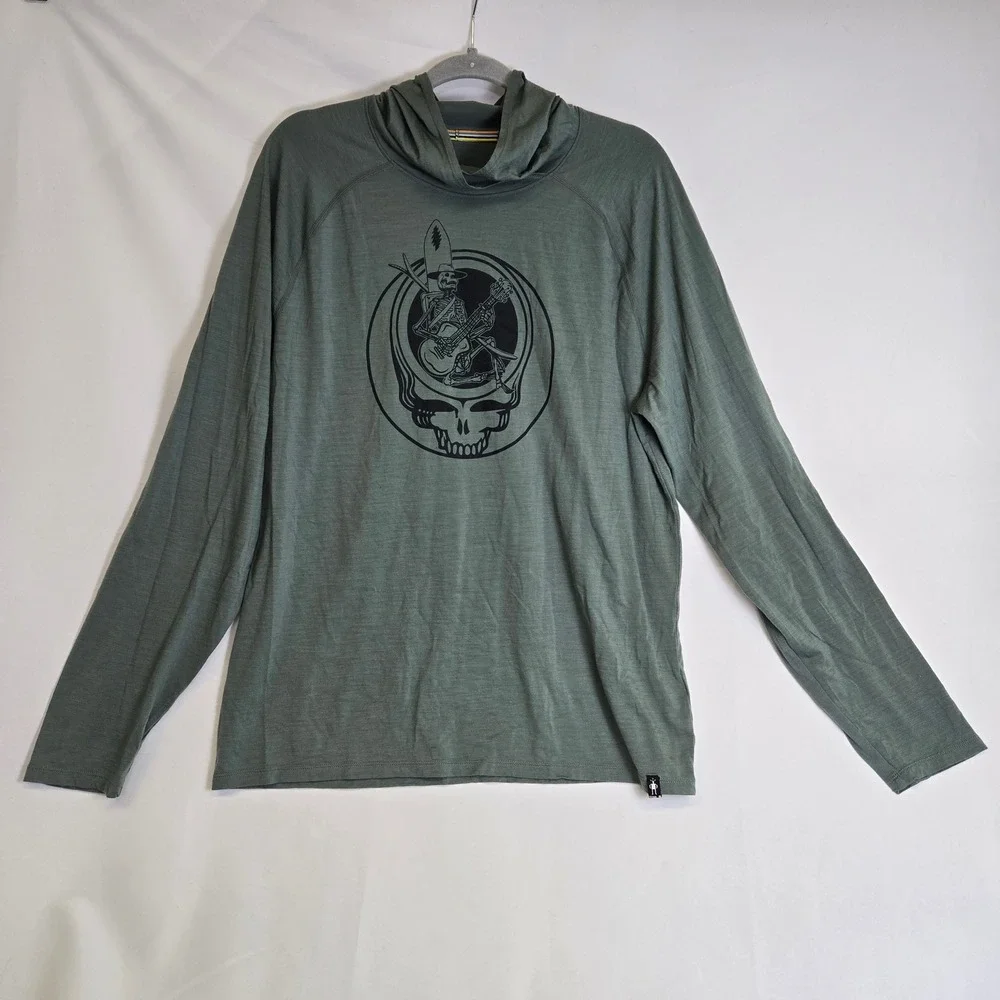 Smartwool x Grateful Dead Long Sleeve Graphic Shirt Hoodie Green Black Large - Picture 12 of 16